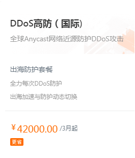 DDoS高防（国际)